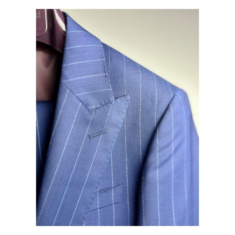 LANIFICIO F.LLI CERRUTI OXYGEN Slim Italian 140s Wool Stripe Men’s Suit Size 34R - Picture 4 of 10
